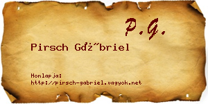 Pirsch Gábriel névjegykártya
